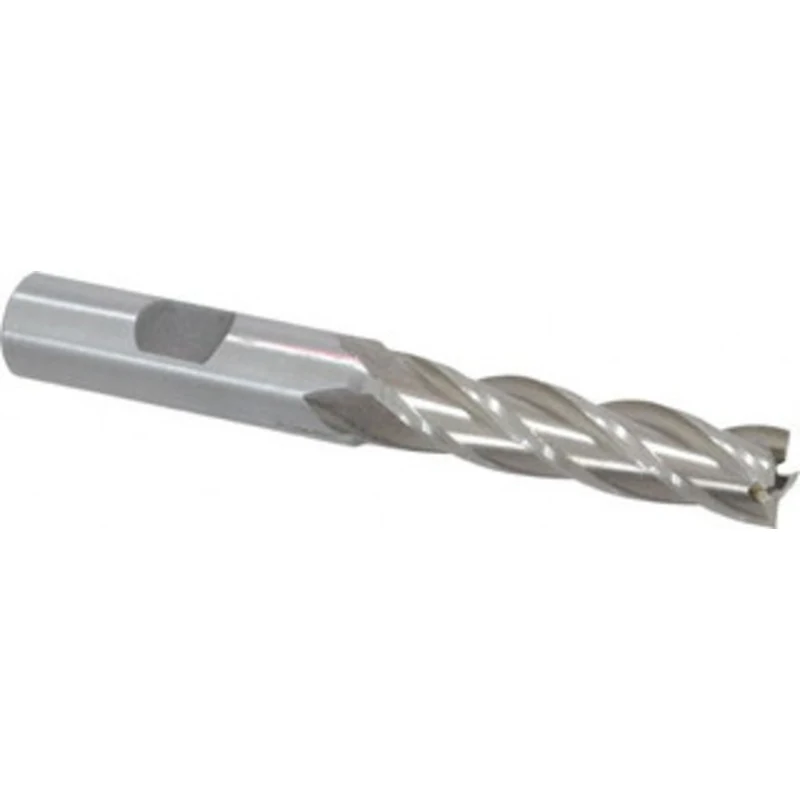 Value Collection 7/16, 1-3/4 LOC, 1/2 Shank Diam, 3-3/4 OAL, 4 Flute, High Speed Steel Square End Mill Single End, Un...